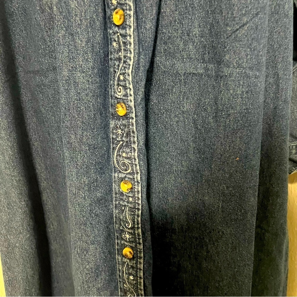 Vintage Disney XL Denim Long Sleeve Jean Dress Embroidery Winnie Pooh Tigger EUC - Picture 6 of 14
